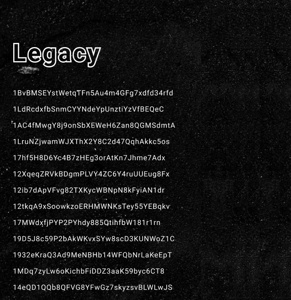 legacy address example